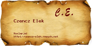 Czencz Elek névjegykártya